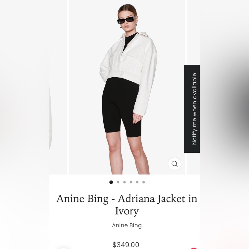 Anine Bing - Adriana Spring Jacket in Ivory M